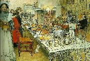 Carl Larsson julaftonen oil on canvas